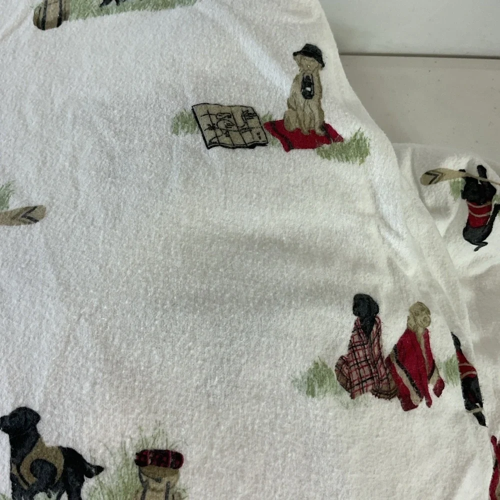 FulL Patterned Flannel Sheet Set Retriever Black Lab‎ Holiday cozy - Eddie Bauer